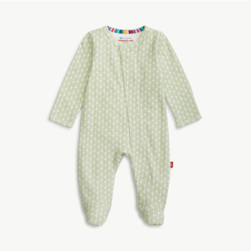green cable leaf organic cotton magnetic footie – Magnetic Me