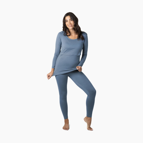 Kindred Bravely Jane Nursing Pajama Set - Slate Blue, Xx-Large