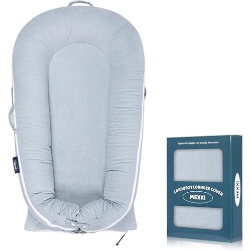 Corduroy Baby Nest Cover for Dockatot Deluxe+ Docks | MEXXI Hypoallergenic Cotton Newbon Lounger Cover (Cover Only) (Alice Blue)