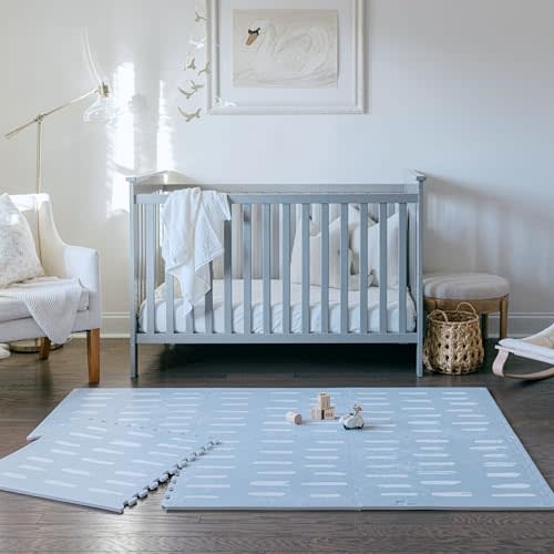 Little Landings Baby Play Mats for Floor - Shoreline (4x6ft) - Premium EVA Foam Play Mat for Babies & Toddlers - Perfect for Tummy Time, Crawling, Playroom - Stylish & Comfortable Kids Play Mat