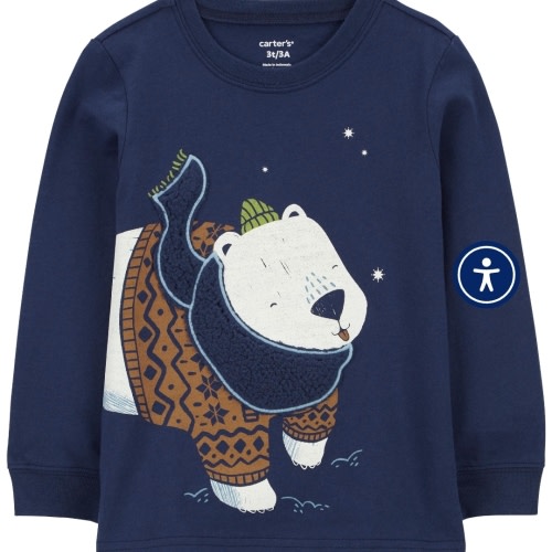 Baby Polar Bear Graphic Tee - Style,Navy