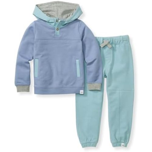 Burt's Bees Baby Baby Boys' Shirt and Pant Set, Top & Bottom Outfit Bundle, 100% Organic Cotton