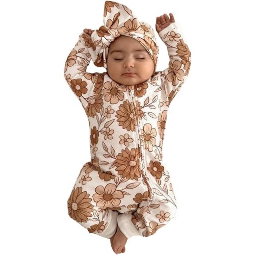 Newborn Baby Girl Romper Clothes Long Sleeve Fall/Winter Jumpsuit Infant Outfit For 0-24 Months