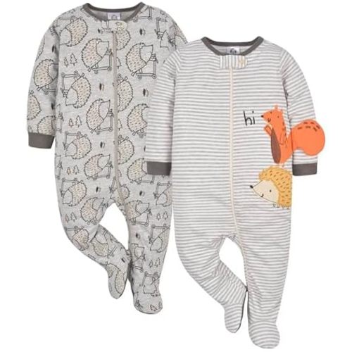 Gerber Baby Boys' 2-Pack Footed Pajamas