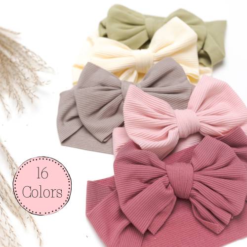 Bow baby headbands, newborn baby headbands, Baby Girl Headbands, baby turbans, baby girl bows, Ribbed COTTON Headband, Toddler Bow Headband