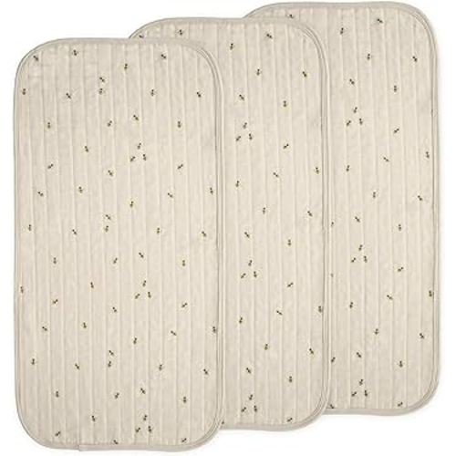 mushie Waterproof Changing Pad Liners | 100% Organic Cotton | Set of 3 (Bees Combo)