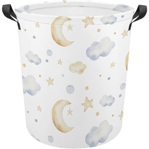 Cartoon Cloud Laundry Basket Moon Star Laundry Hamper Clothes Hamper Toy Storage Bin for Bedroom Bathroom