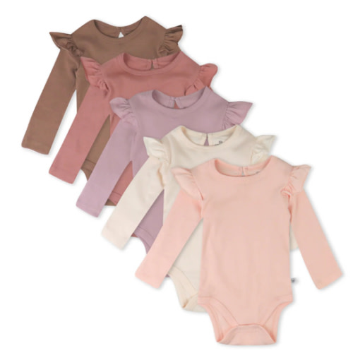 5-Pack Organic Cotton Long Sleeve Bodysuits | Honest Baby Clothing