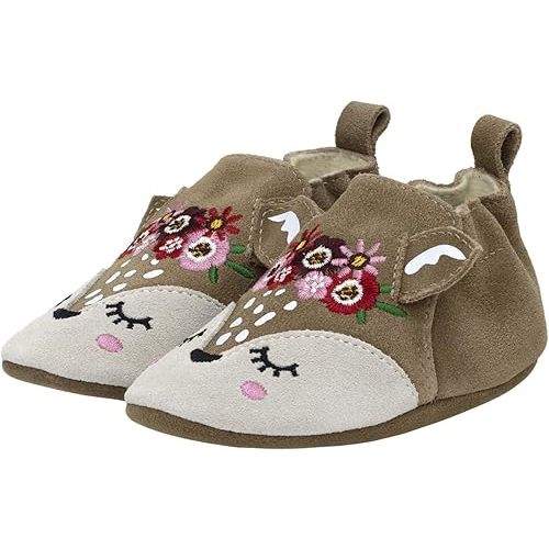 Robeez Baby Girls and Unisex Soft Soles Slip-Resistant Crib Shoes Slippers for Infant and Toddler, 0-24 Months