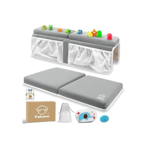 Bath Kneeler and Elbow Rest Pad Set for Baby Bathtub, Thick Non-Slip Bathing Kneeling Mat Cushion Quick Drying Bathtub Knee Saver with Arm Support and Pockets for Bathroom Bathing time Comfort, Gray