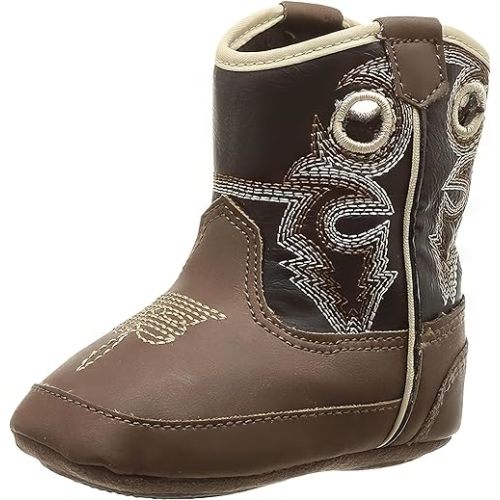 M&F Western Kids Baby-Boy's Trace Infant/Toddler Bucker Boot First Walker Shoe