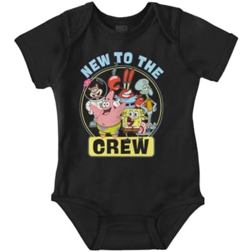 Brisco Brands SpongeBob and Friends New to the Crew Baby Romper Boys or Girls