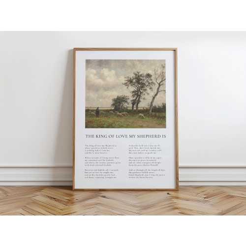 The King of Love My Shepherd Is | Vintage Style Hymn Lyrics Wall Decor, Religious Gift | Christian Home Decor
