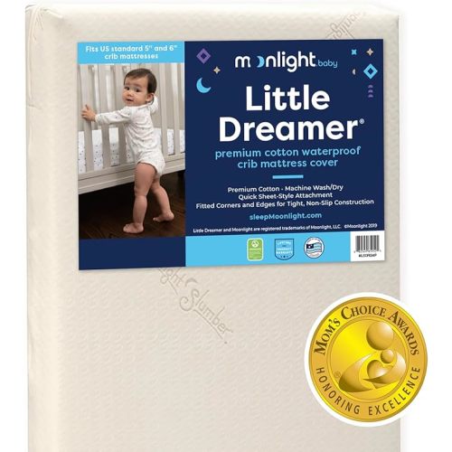 Moonlight Slumber Little Dreamer Crib Mattress Cover, Ecru, Hypoallergenic - Mattress Not Included