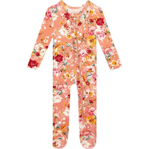 Baby Celia Floral Ruffle Fitted Footie Pajamas, Size: 12-18M