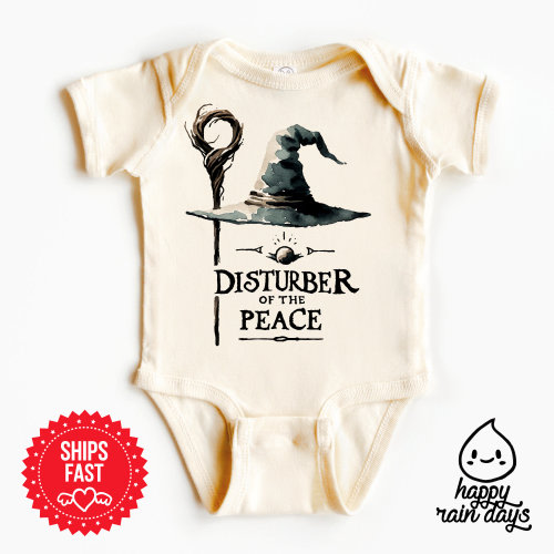 Disturber of the peace baby bodysuit, nerdy baby gifts, hobbit door, one ring baby, hobbit baby, halfling baby