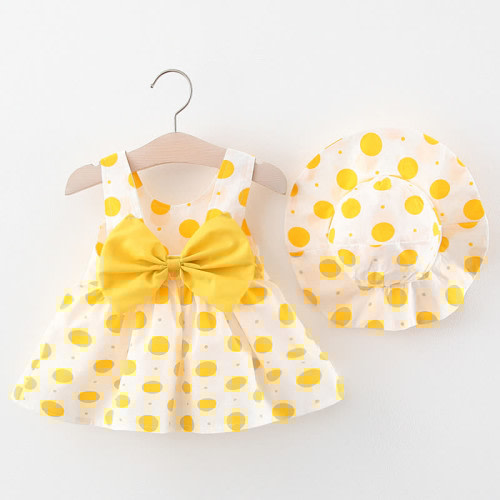Baby Big and Small Dots Dress with Hat