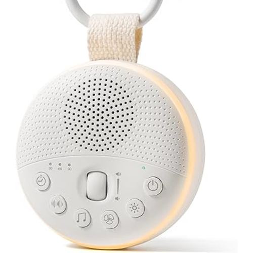 White Noise Machine for Baby & Adults with 21 Relaxing Sounds & Adjustable Night Light, Rechargeable & Portable Sleep Aid for Home & Travel