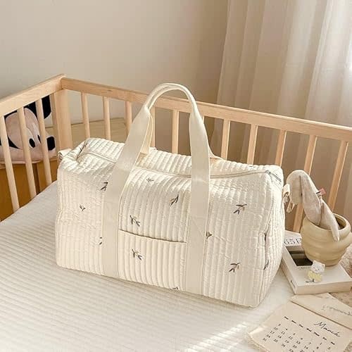 Quilted Duffle Bag For Women - Olive