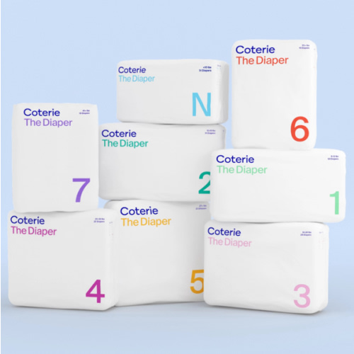 Coterie Ultra Soft Diapers, Monthly Supply - Newborn, 186 Count