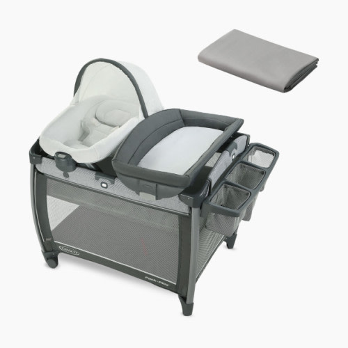Graco Graco x Babylist Pack n Play Quick Connect Portable Seat DLX Playard & Sheet Bundle - Ellison