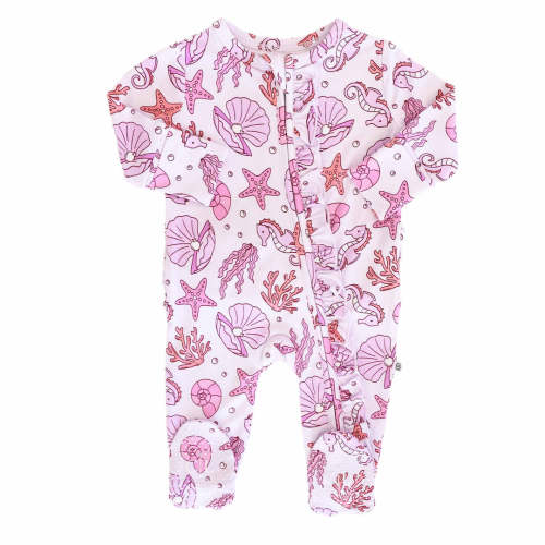 Tiny Tides Ruffle Zipper Footie | 0-3 Months