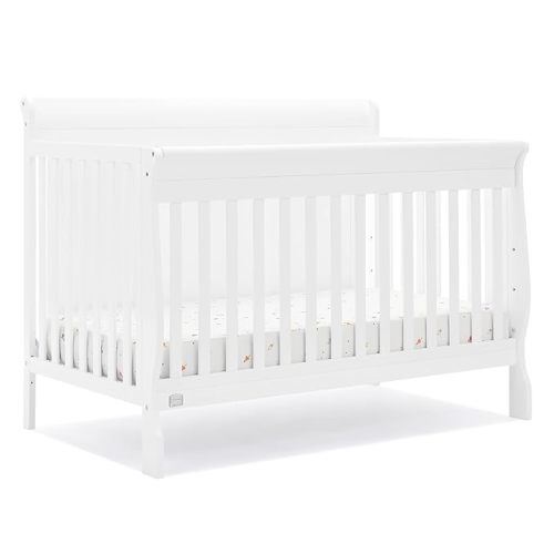 Simmons Kids Carter 6-in-1 Convertible Crib - Greenguard Gold Certified, Bianca White