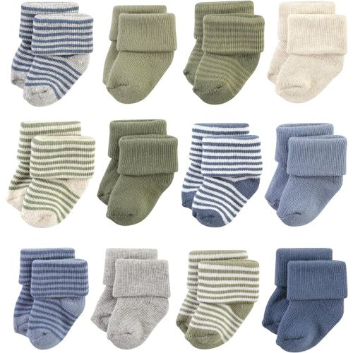 Hudson Baby Baby Girls' Cotton Rich Newborn and Terry Socks