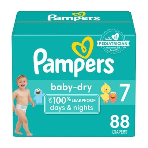 Pampers Baby Dry Diapers Pack - Size 7 - 88ct