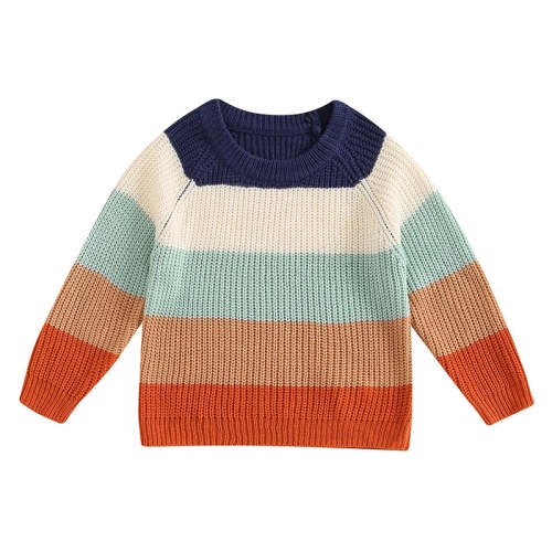 Baby Toddler Boys Girls Sweater Casual Contrast Color Stripes Warm Kni – August + Willow