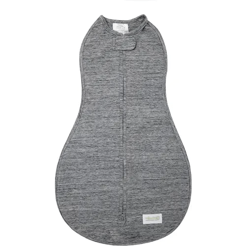 Woombie Original Baby Swaddling Blanket - Soothing, Cotton Baby Swaddle - Wearable Baby Blanket, Twilight Heathered Gray, 5-13 lbs