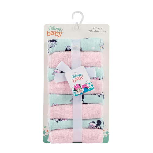 Cudlie Disney Baby Washcloths with Nursery Characters | 8 Pack of Kids Washcloths for Bath | Baby Shower Gifts and Baby Stuff for Newborns