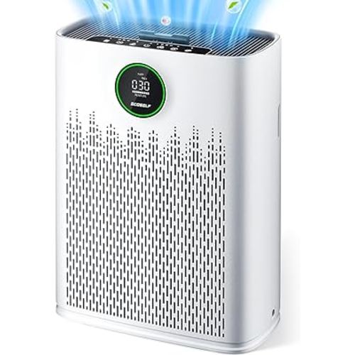Air Purifiers for Home Large Room, with Smart Mode, PM2.5 Air Quality Display, 22dB Sleep Mode, Aromatherapy, Cover Up to 1295 Ft² with 2X-Purification & 360°Air Outlet, HAP603, White