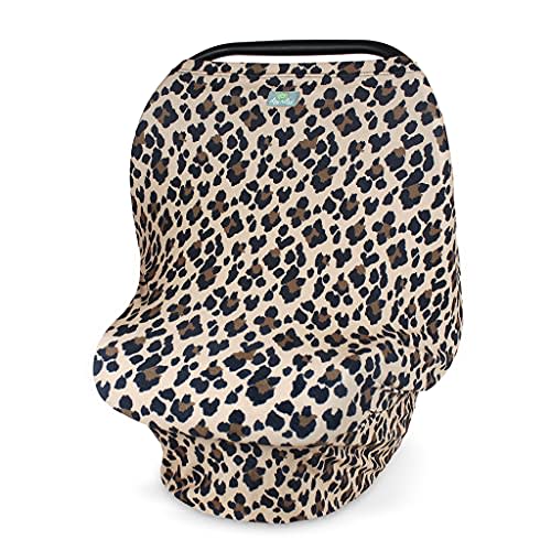 Itzy Ritzy 4-in-1 Nursing Cover, Car Seat Cover, Shopping Cart Cover & Infinity Scarf – Breathable, Multi-Use Nursing Cover Up for Breastfeeding, Carseat Canopy & Stroller Cover (Leopard)