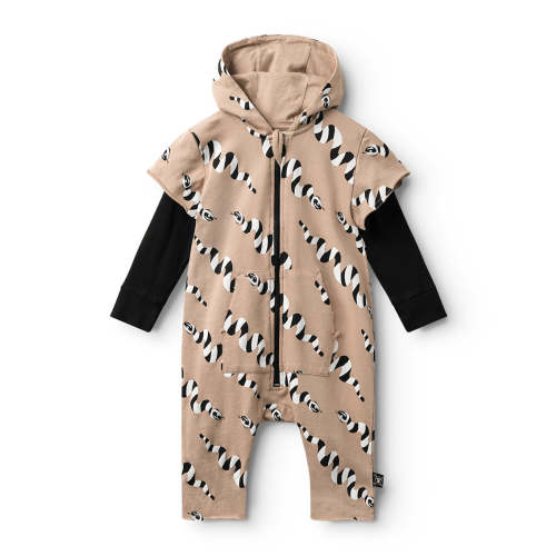 stripey snakes hooded overall