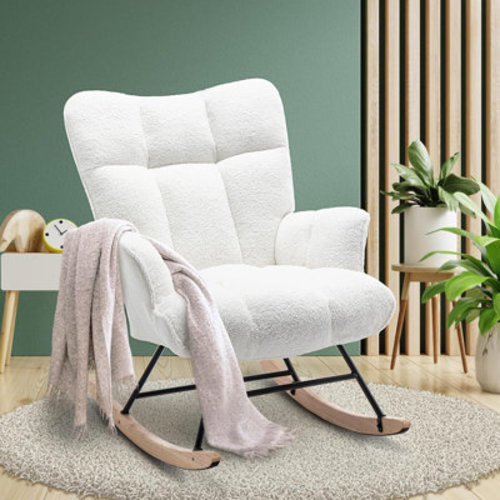 George Oliver Nursery Rocking Chair Teddy, Upholstered Glider Rocker for Living Rooms, Bedrooms & Reviews | Wayfair