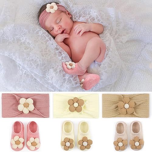 Baby Flower Headband and Socks: Cute Headband and Socks Sets for Toddler Newborn Infant Girl