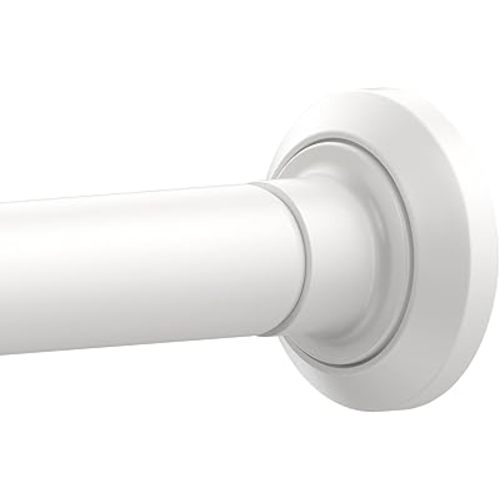 ENJOYBASICS 1" White Shower Curtain Rod, 30-88" Adjustable, Secure Tension