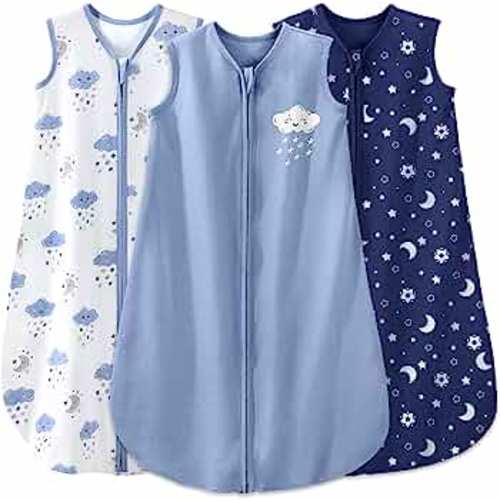 Yoofoss Baby Sleep Sack 0-6 Months Baby Wearable Blanket 100% Cotton 2-Way Zipper TOG 0.5 Toddler Sleeping Sack 3, Lightweight Sleep Sacks for Babies
