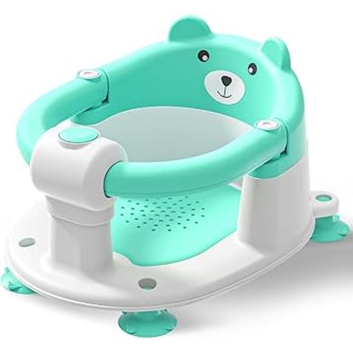Baby Bath Seats for Babies 6 Months & Up, Infant Bath Chair for Newborn Sitting Up, Non-Slip Toddler Bath Tub Seat with Suction Cups & Soft Cushion for Shower, Compact Toddler Bathtub Seat, Aqua
