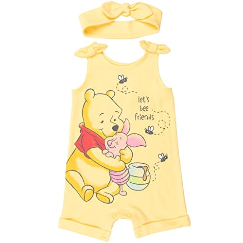 Disney Minnie Mouse Winnie the Pooh Lion King Lilo & Stitch Simba Romper and Headband Newborn to Toddler