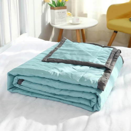 Cooling Weighted Blanket, 12lbs Queen Size for Adults, Ice Fiber Fill for Night Sweat Relief, Double Sided Soft Cover, 60x80 Inches