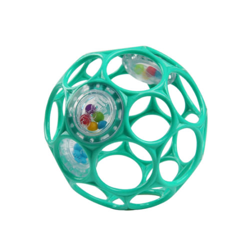 Bright Starts Oball Easy-Grasp Rattle BPA-Free Infant Toy in Teal, Age Newborn and up, 4 Inches