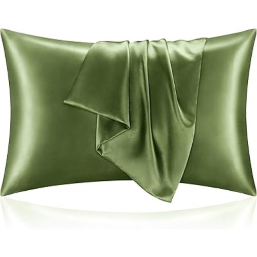 BEDELITE Satin Pillowcase for Hair and Skin, Super Soft and Cooling Similar to Silk Pillow Cases 2 Pack with Envelope Closure, Gift for Women Men(20"x40" King Size, Cedar Green)