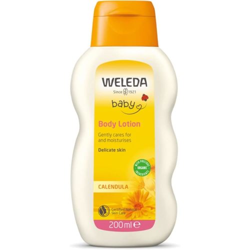 Weleda Baby Calendula Comforting Body Lotion, Plant Rich Moisturizer with Calendula, Chamomile, Sweet Almond and Sesame Oils, 6.8 Fl Oz