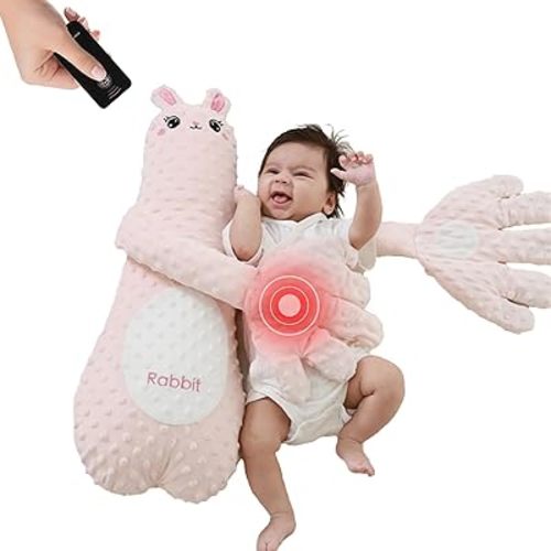 Baby Patter for Sleep, Baby Patting Sleeping Toy, Patting Soother Pillow for Newborn (Pink Rabbit)