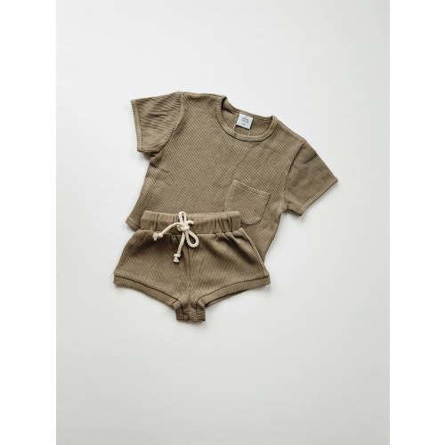 Waffle Set - Umber – Orcas Lucille, 0-6 Months