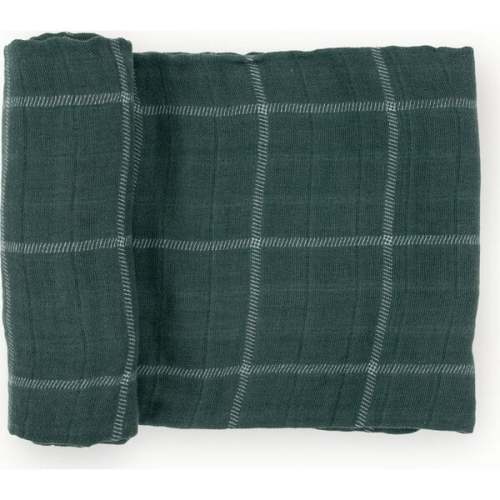 Cotton Muslin Single Swaddle, Evergreen Plaid - Little Unicorn | Maisonette