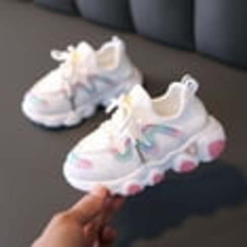 LoyisViDion Toddler Shoes Clearance Toddler Infant Kids Baby Girls Mesh Shoes Breathable Lace Up Soft Shoes Sneakers White 15-18Months