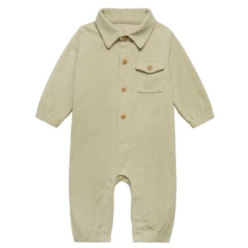 Modern Moments™ by Gerber Baby Boys' Corduroy Romper, Sage, 0-3 Months